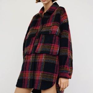 2020 ZARA- Wool Blend Plaid Overshirt